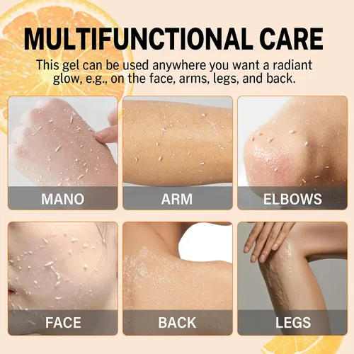 Vista 7 de 2 unidades de gel exfoliante naranja para cara y cuerpo, exfoliante de gel limpiador 2026, exfoliante facial de gel pelador de naranja, exfoliante