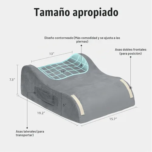 Vista 4 de LightEase Almohada de Espuma Viscoelástica para Soporte y Elevación de Piernas, Rodillas, Tobillos y Pies para Recuperación de Cirugía