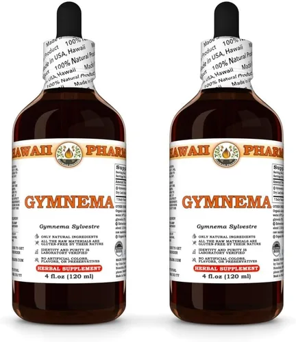 Vista 3 de Hawaii Pharm Extracto líquido de hojas Gymnema, 4 onzas líquidas, paquete de 2