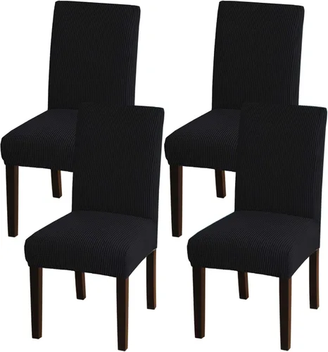 Vista 19 de Turquoize - Juego de 2 fundas elásticas para sillas de comedor, fundas lavables removibles para sillas de comedor, fundas de asiento para sillas