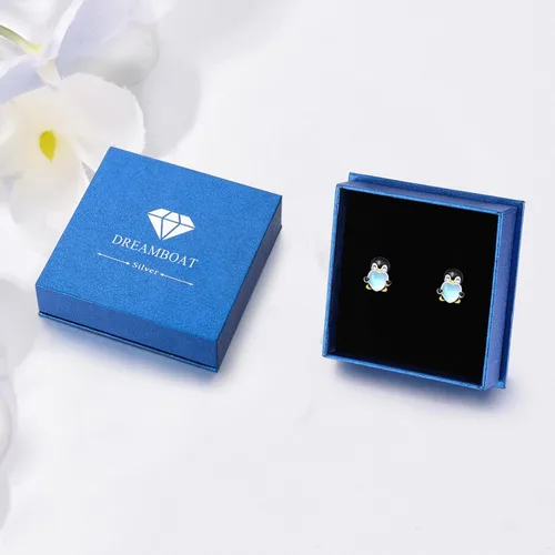 Vista 7 de Dreamboat Moonstone Animal Stud Earrings for Women Girls 925 Sterling Silver Hypoallergenic Cute Cartoon Animal Earrings Birthday Party Jewelry