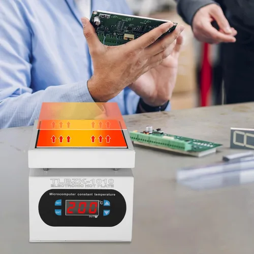 Vista 3 de placa caliente de la estación de soldadura de 350W 110V, laboratorio eléctrico del calentador de la reanudación del precalentamiento