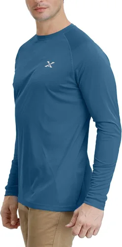 Vista 2 de Men's Rash Guard Shirts Long Sleeve Upf50 Sun Protection Swim Fishing Shirts Quick Dry Lightweight Running T Shirts for Men