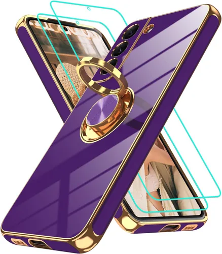 Vista 249 de Funda para Motorola Moto G 5G 2024: Funda Moto G Play 5G 2024 con 2 piezas de protectores de pantalla, soporte de anillo de rotación de 360°