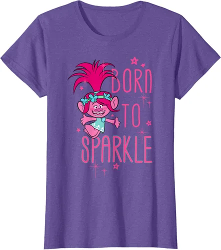 Vista 26 de DreamWorks Trolls Camiseta Born to Sparkle Negro