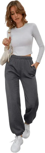 Vista 4 de SweatyRocks Pantalones deportivos elásticos de cintura alta para mujer