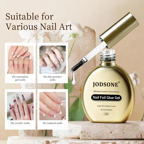 Vista 2 de JODSONE Pegamento de lámina de uñas 0.6 fl oz, gel de transferencia de A2