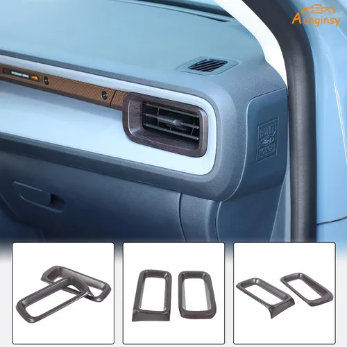 Vista 6 de Cubierta de salida de aire lateral para consola central de automóvil, compatible con Ford Maverick 2022-2024, marco de salida de aire lateral, panel