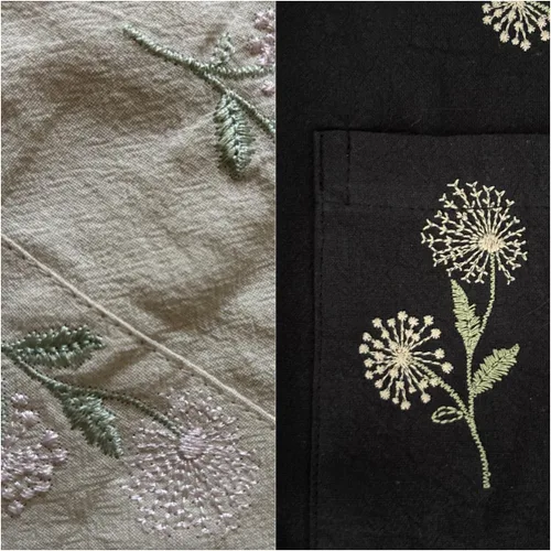 Vista 3 de Delantal de algodón con bolsillo para padres e hijos, flor bordada, lazo lateral, suave y ligero, jardín de arte de cocina