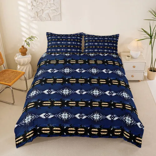 Vista 42 de Erosebridal Juego de funda de edredón estilo bohemio occidental tamaño individual, diseño de vaca atrapasueños del suroeste, juego de ropa de cama
