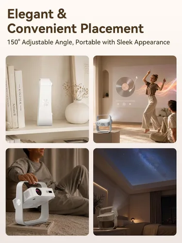 Vista 12 de Smart Projector Native 1080P Aplicación incorporada con WiFi 6 y Bluetooth Blanco