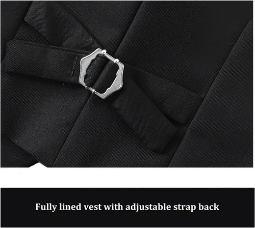 Vista 5 de Chaleco de traje para niños pequeños 3 botones de un solo pecho chaleco formal chaleco de vestir para niños