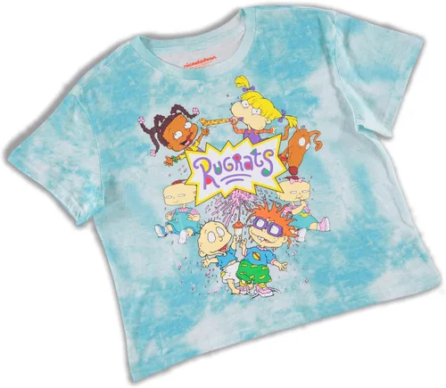 Vista 5 de Nickelodeon Camisa de moda de los años 90 de Rugrats Angelica y Reptar Allover Crop Top Skimmer Tee