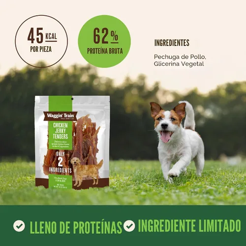 Vista 3 de Waggin' Train Golosinas de pollo para perros, hechas con pechugas de pollo 100% reales, solo dos ingredientes naturales, gran golosina para perros
