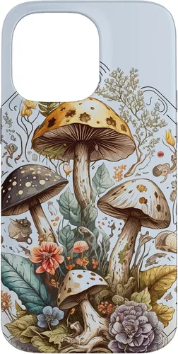 Vista 21 de iPhone 16 Mushroom Tarot Card Goth Emo Occult Astrology Women Girls Case