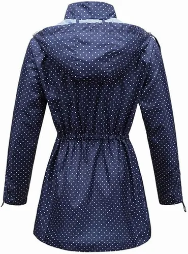 Vista 2 de Abrigos impermeables para mujer, diseño ligero con capucha, cortavientos para senderismo al aire libre y viajes