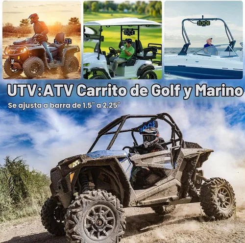 Vista 6 de GoHawk Barra de sonido UTV de 17 pulgadas y 6 altavoces con Bluetooth