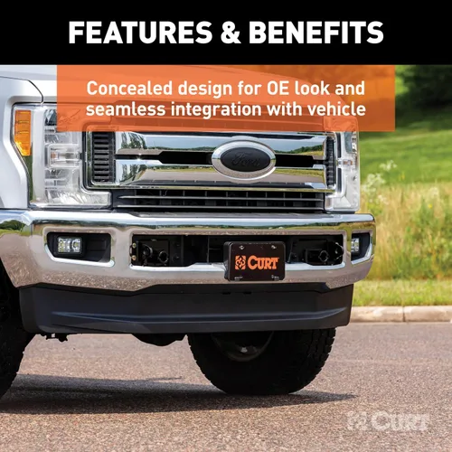 Vista 3 de CURT 70137 Soportes de placa base de barra de remolque personalizados para remolque de bote, se adapta a Ford F-250 selecto