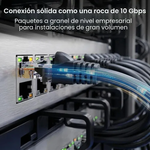 Vista 2 de GEARit Paquete de 100 cables Ethernet Cat6 de 0.5 pies Cable de conexión de red RJ45, conectores chapados en oro sin enganches de 10 Gbps, cable