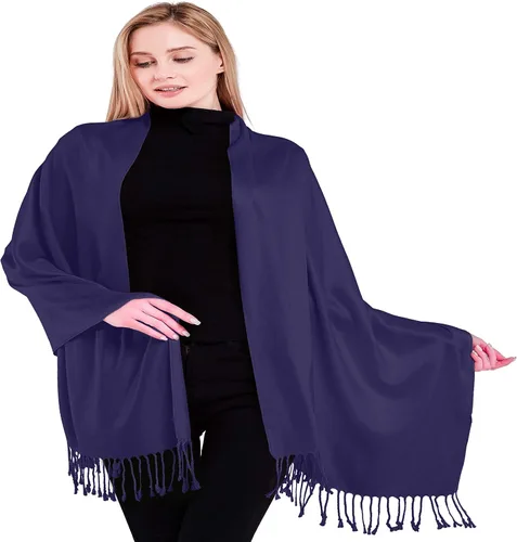 Vista 48 de CJ Apparel Solid Color Tassels Design Nepalese Shawl Seconds Scarf Wrap Stole Throw Head Wrap Pashmina Hand Made in Nepal Amarillo ámbar