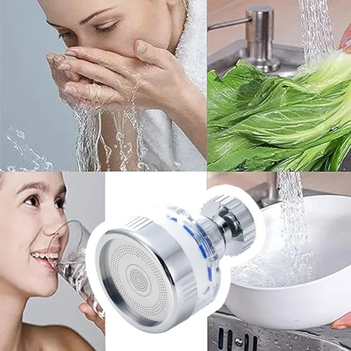 Vista 3 de Filtro de grifo giratorio de 360 grados, filtro de grifo de agua para fregadero, purificador de agua para cocina y baño, elimina metales pesados