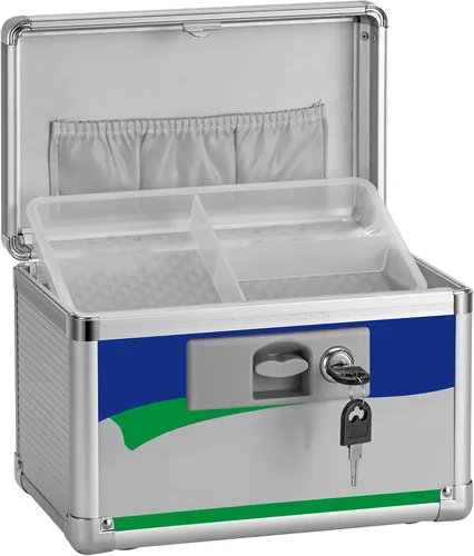 Vista 8 de Caja de medicamentos con cerradura para medicación segura – 10 x 6 x 6.7 pulgadas – Caja de almacenamiento con cerradura para medicamentos, botiquín