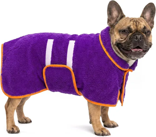 Vista 8 de Bienbee Albornoz para perro, súper absorbente para perros pequeños a Negro