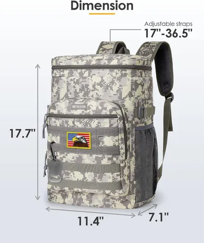 Vista 2 de TACTICISM Tactical Cooler Backpack Insulated Leak-Proof - 24L Heavy Duty Lunch Backpack for Men Women Adults, Soft Ice Chest Backpack as Gift Work