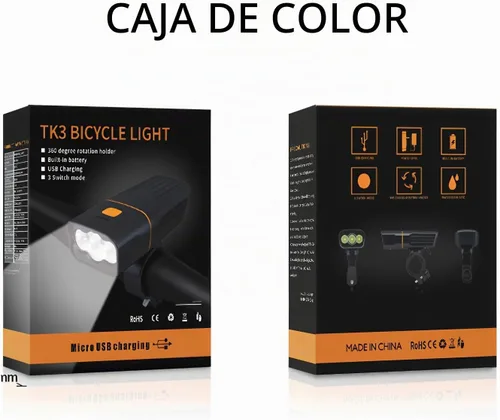 Vista 9 de Luces de bicicleta delanteras y traseras, luces de bicicleta recargables USB brillantes con función de banco de energía, fácil de instalar, batería