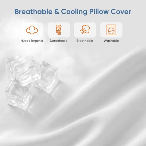 Vista 4 de Sweetcrispy Almohada cervical para el cuello, espuma viscoelástica Blanco y gris