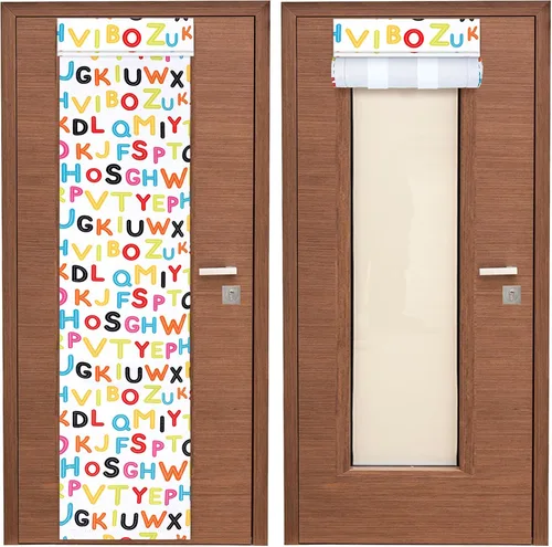 Vista 9 de Leinuosen 2 piezas cortinas cubiertas para puerta y ventana de aula, cortinas opacas de bloqueo para puertas de vidrio, cobertura de ventanas