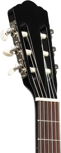Vista 5 de Stagg Guitarra clásica de 6 cuerdas, derecha, negra, completa (SCL50-BLK)