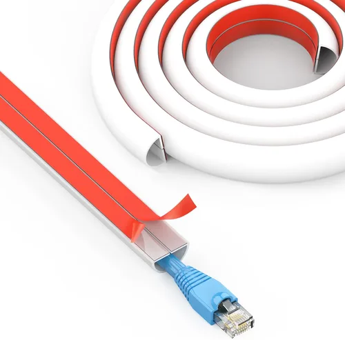 Vista 9 de UOMTFAI Ocultador de Cables de Pared de 39 Pulgadas - Cubierta de Cable Autoadhesiva para Paredes, Ocultador de Cables de PVC Flexible para Hogar
