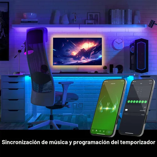 Vista 4 de DAYBETTER - Luces LED inteligentes con WiFi, controladas por la aplicación Tuya, funcionan con Alexa y Google Assistant, programación