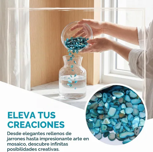 Vista 7 de MOP Pequeñas mini conchas de nácar trituradas azules