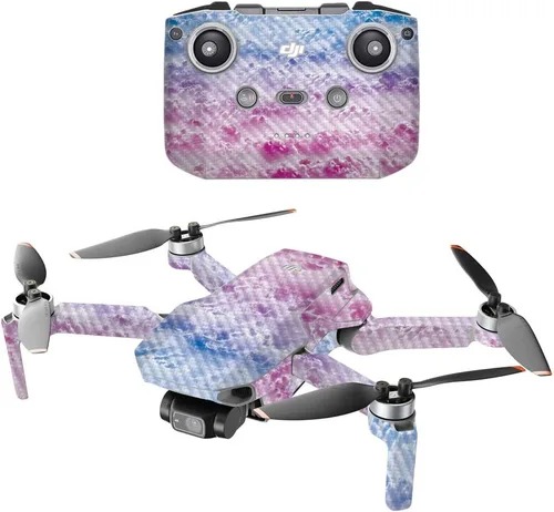 Vista 26 de MightySkins - Drone portátil de fibra de carbono compatible con DJI Mini 2, morado antiguo, acabado de fibra de carbono texturizado protector