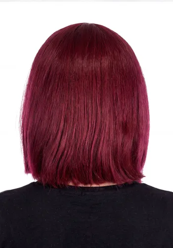 Vista 3 de Peluca de Disfraz para Mujer Barbara Ann Bob Burdeos Multicolor