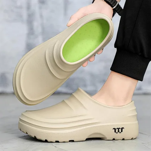 Vista 3 de Zapatos de chef para mujeres y hombres, zapatos de trabajo unisex, antideslizantes, ligeros, impermeables, para exteriores, zuecos Armadillo