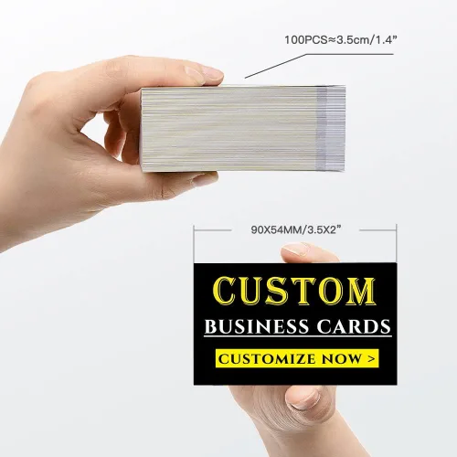 Vista 4 de Tarjetas de visita personalizadas para pequeñas empresas, papel mate de 10.58 oz/m², impresas a doble cara, 3.5 x 2 pulgadas