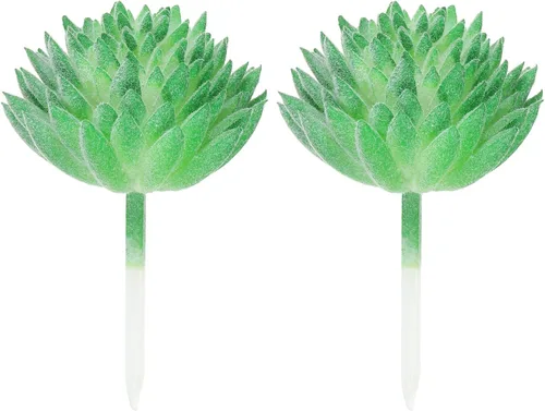 Vista 8 de PATIKIL Púas de suculentas artificiales, paquete de 2 plantas suculentas falsas sin maceta, pequeñas plantas suculentas falsas para decoración