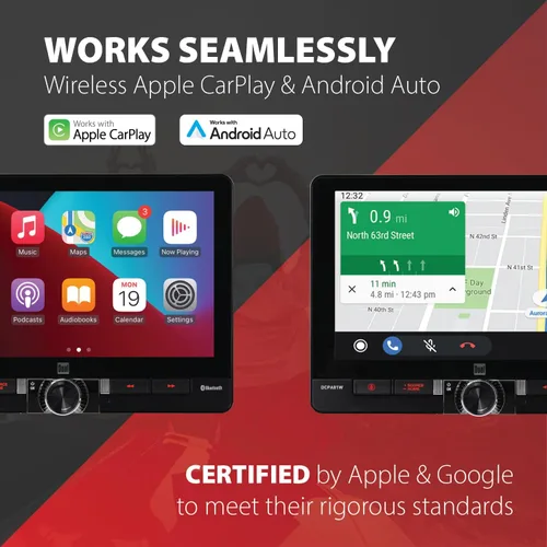 Vista 2 de Dual Electronics DCPA81W 8-pulgadas Certificado Apple CarPlay Android Auto Con Cable o Inalámbrico Radio Estéreo de Coche Pantalla Táctil Single