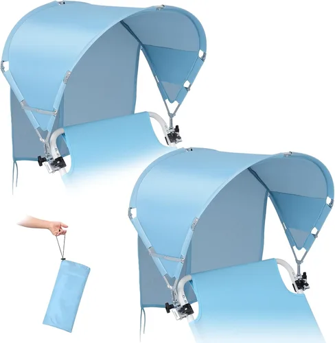 Vista 18 de Toldo universal XL resistente al viento para silla, extra grande plegable UPF 50+ con abrazadera ajustable, se adapta a la mayoría de la playa