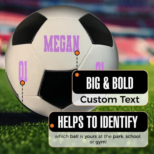 Vista 5 de Balón de fútbol personalizado con nombre o texto, tamaños 3, 4 o 5, regalos de fútbol personalizados de estilo clásico para hijo, hija, niño o niña