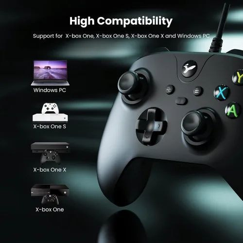 Vista 2 de YCCSKY Controlador con cable para Xbox OneXbox Series XS, controlador de juegos de PC compatible con Windows 111087, Gamepad con conector de audio