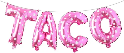 Vista 8 de Fiesta Party Balloons Supplies Taco Balloons Mexican Cinco De Mayo Party Decorations Mylar Foil Balloons Fiesta Party Decorations (L TACO Gold)