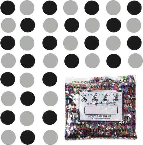 Vista 190 de Confetti Circle 1/4" Negro, Azul Marino Combo - 2 bolsas de media onza (1 oz) (8550/9971)