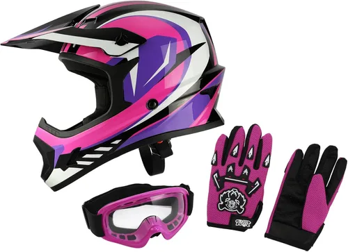 Vista 55 de SLMOTO - Casco DOT para niños y jóvenes, casco de motocross para todoterreno y calle, casco de motocicleta, casco de bicicleta de tierra, motocross