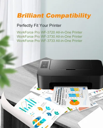 Vista 2 de MILEKO 702XL Cartuchos de tinta remanufacturados de repuesto para Epson 702XL 702 702 XL T702XL para usar con Workforce Pro WF-3720 WF-3730 WF-3733