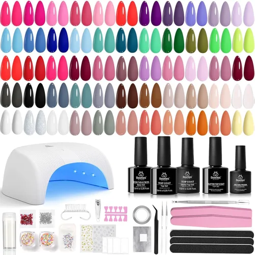 Vista 11 de Beetles - Kit de esmalte de uñas de gel con luz UV, 20 colores, juego de 31