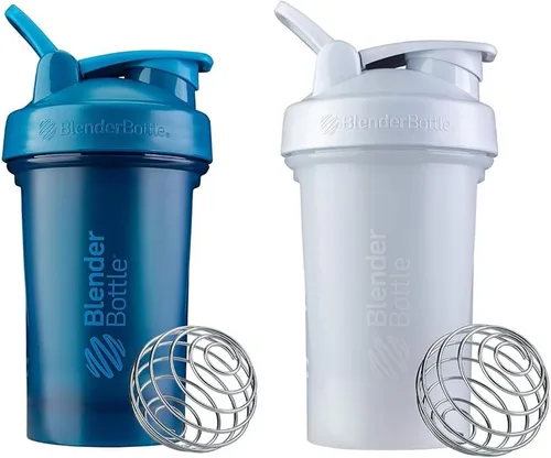 Vista 6 de BlenderBottle Classic v2 - Botella mezcladora de 20 onzas, transparente/negro, y botella mezcladora Classic V2 de 20 onzas, verde esmeralda